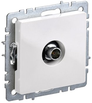 Розетка TV оконечная встраиваемая IEK Brite цвет белый, арт. BR-A10-O-K01