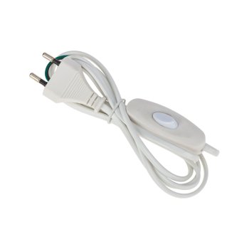 Шнур сетевой Rexant с выключателем без заземления 1,8 м 2,5А белый IP20