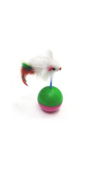Игрушка для кошек Мяч-погремушка с мышкой 12смØ5,5см