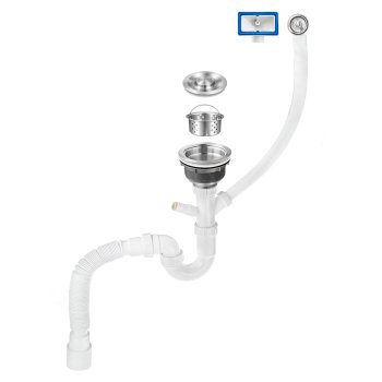 Сифон MasterProf для кухни 3 1/2" 40 мм 760 мм с переливом