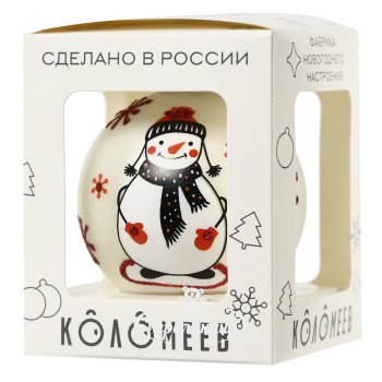 Шар Веселый снеговик Ø6,5см цвет белый