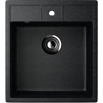 Мойка врезная Ulgran-406-308 искусственный камень 45х50х19см черный Мойка врезная Ulgran-406-308 искусственный камень 45х50х19см черный