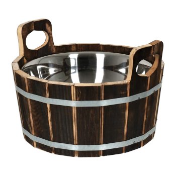 Ушат Банные штучки с нержавеющей вставкой липа 10л