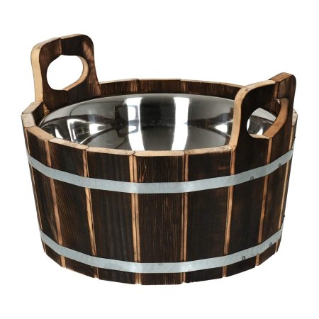Ушат Банные штучки с нержавеющей вставкой липа 10л