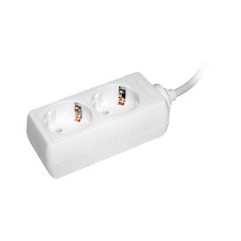 Удлинитель бытовой ЭРА 2 розетки без выключателя с заземлением 5 м 10А белый IP20
