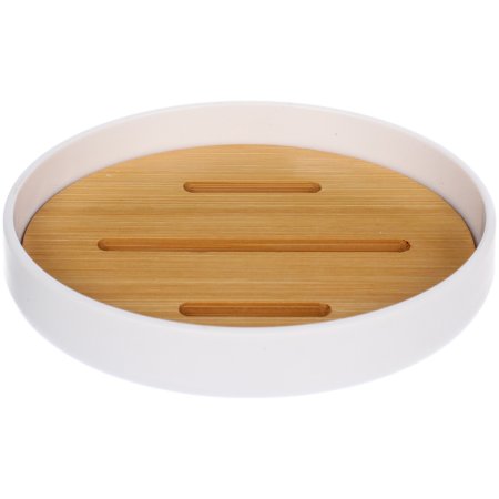 Мыльница Ариэль пластик/бамбук цвет белый настольная