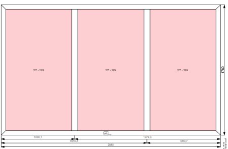 Окно ПВХ трехстворчатое 2980х1780 мм двухкамерное KBE Сибирь