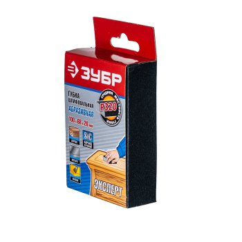 Губка шлифовальная 100х68х26 мм Р320 Зубр Губка шлифовальная 100х68х26 мм Р320 Зубр