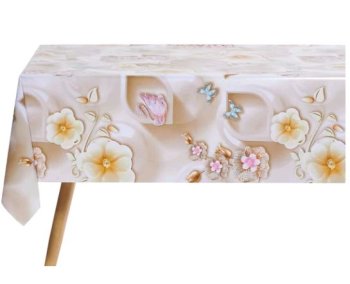 Клеенка ПВХ Glance Цветы розовый/бежевый фон 1,4х20м