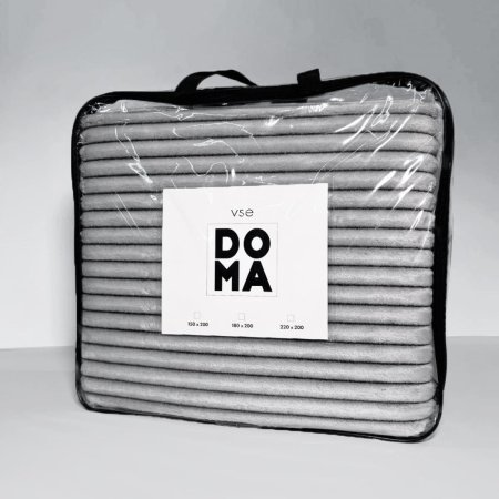 Плед Vse DOMA Полоса 200х150см велсофт шиншила