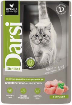 Корм консервированный для кошек Darsi курица в соусе 85г