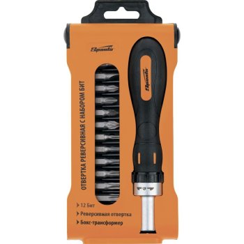Отвертка реверсивная с набором бит Sparta SL/PH/PZ/Tx 25 мм 12 шт