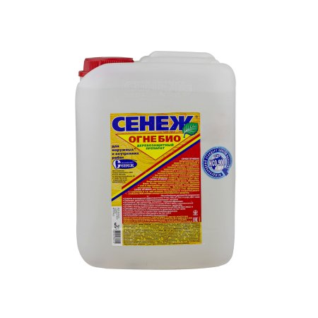 Антисептик Сенеж ОгнеБио огнебиозащитный бесцветный 5 кг