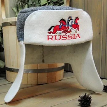 Шапка для бани Rusher Ушанка Полушерсть