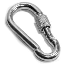 Карабин DIN5299d винтовой с фиксатором 4 мм 35 мм 1 шт.