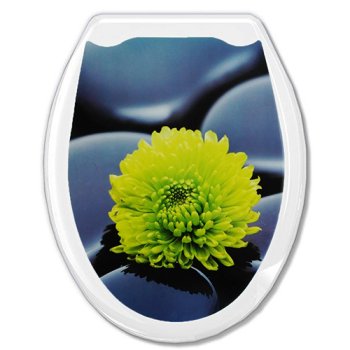 Сиденье для унитаза Цветок-Хризантема пластик цвет белый