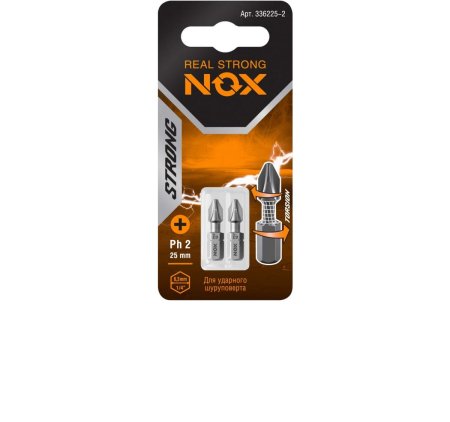 Бита один NOX STRONG PH2 25 мм 2 шт.