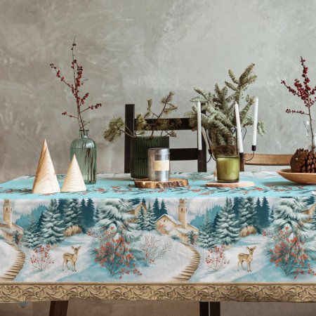 Скатерть Лес чудес 145 см рогожка