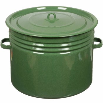 Бак эмалированный с крышкой Зеленый рябчик 20л