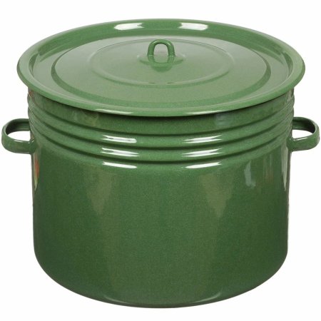 Бак эмалированный с крышкой Зеленый рябчик 20л