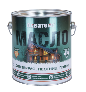 Масло Акватекс для террас, лестниц, полов бесцветный 2,5 л