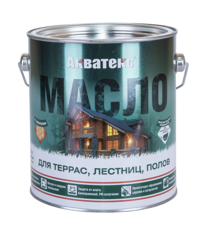 Масло Акватекс для террас, лестниц, полов бесцветный 2,5 л