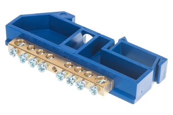 Шина нулевая IEK c DIN-изолятором  ШНИ-6х9-Д 8 отверстий 100А Шина нулевая IEK c DIN-изолятором  ШНИ-6х9-Д 8 отверстий 100А