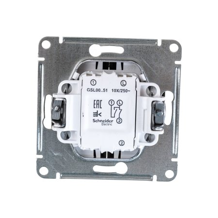 Выключатель встраиваемый Schneider Electric Glossa 2 кл. графит, без подсветки, арт. GSL001351