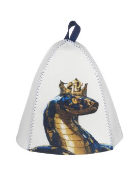 Шапка для бани ГлавБаня Змея в короне войлок