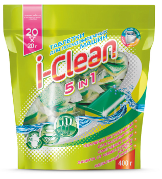 Таблетки для посудомоечной машины РОМАКС I-Clean 5in1 450г 20шт