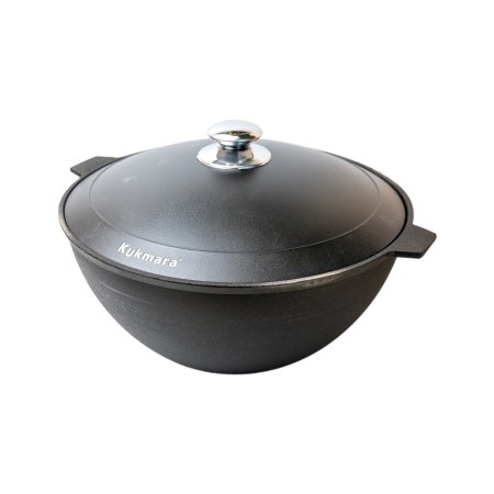 Казан для печи с крышкой круглое дно d32см 15,5 см 4,5 мм 7л