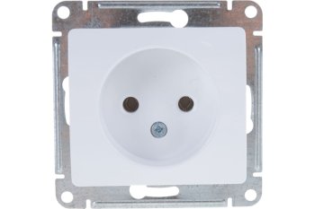 Розетка силовая одноместная встраиваемая Schneider Electric Glossa без заземления, цвет белый, арт. GSL000141