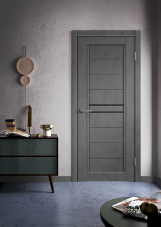 Дверь межкомнатная Некст 2 муар темно-серый 600х2000 мм