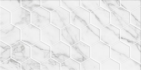 Плитка настенная Marble, гексо, белая 60х30х0,9 см