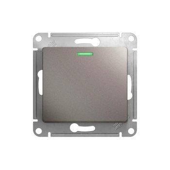 Выключатель встраиваемый Schneider Electric Glossa 1 кл. платина, с подсветкой, арт. GSL001213
