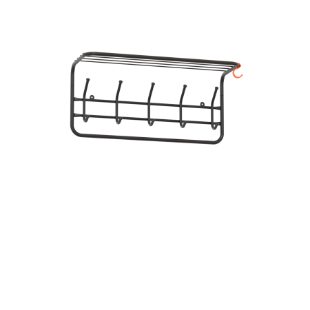 Вешалка настенная 5 крючков с полкой цвет черный