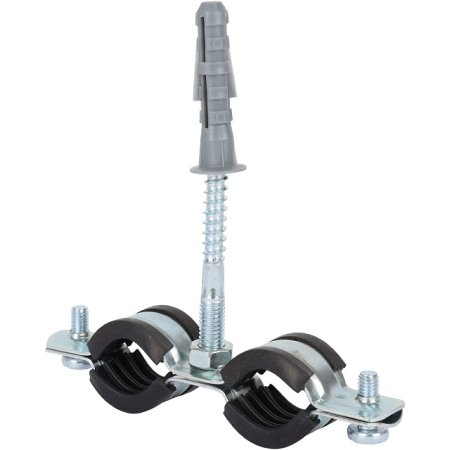 Хомут с дюбелем и шурупом STOUT d1/2" 1 шт цвет хром