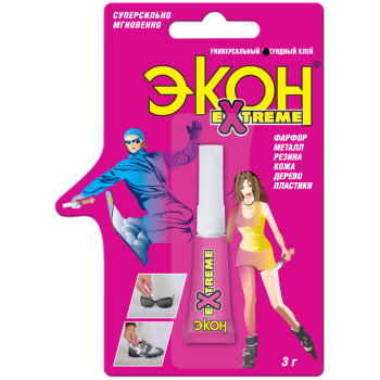 Клей секундный Экон Экстрим шоубокс прозрачный 3 гр