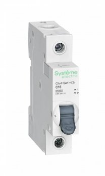 Автоматический выключатель Systeme Electric City9 Set 1P 16А хар-ка C 4,5кА арт.C9F34116