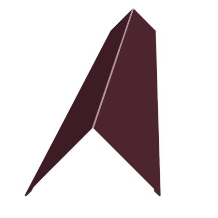 Конек плоский МеталлПрофиль 0,150х,0,150 х 2 метра красное вино 3005