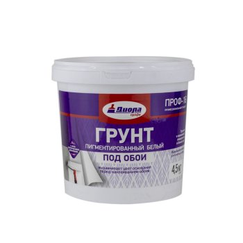 Грунтовка акриловая пигментированный под обои ПРОФ-16 Завод Диола 4,5 кг