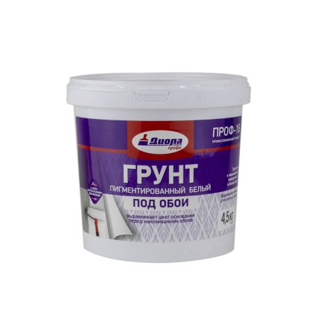 Грунтовка акриловая пигментированный под обои ПРОФ-16 Завод Диола 4,5 кг