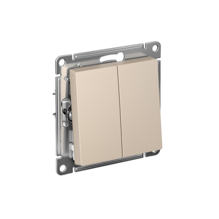 Выключатель встраиваемый Schneider Electric AtlasDesign 2 кл. песочный,