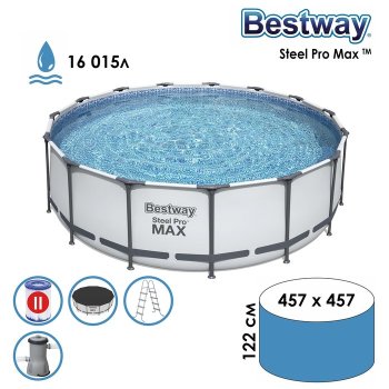 Бассейн каркасный Bestway SteelProFrame 457х457х122см 16015л