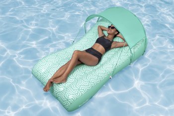Матрас надувной Bestway Comfy Chill Shaded Lounge с солнцезащитным козырьком 175х94х40см