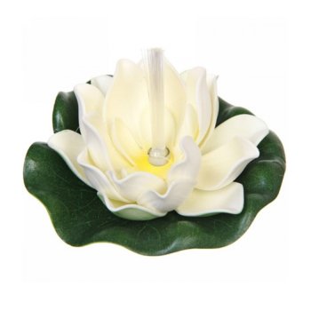 Цветок водоплавающий ДоброСад Кувшинка с диоддом 10см белый