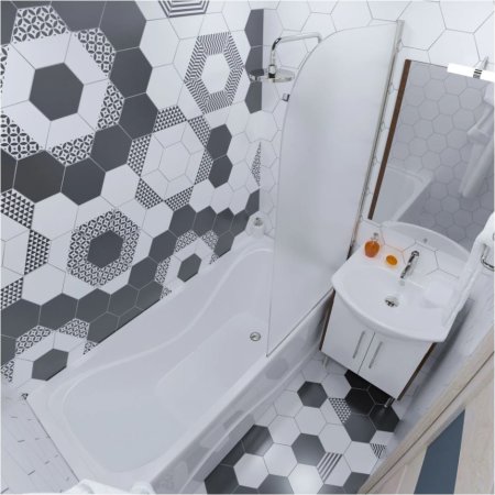 Ванна Стандарт акриловая 140х70см с установочным комплектом, переливом, панелью