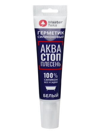 Герметик акваСТОПплесень MasterTeks ProfiMaster силиконовый белый 80 мл Герметик акваСТОПплесень MasterTeks ProfiMaster силиконовый белый 80 мл
