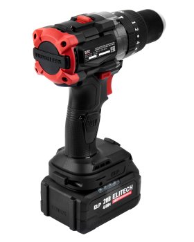 Дрель-шуруповерт аккумуляторная ELITECH 20BL2 Li-lon 20В 2x4Ач 130Нм