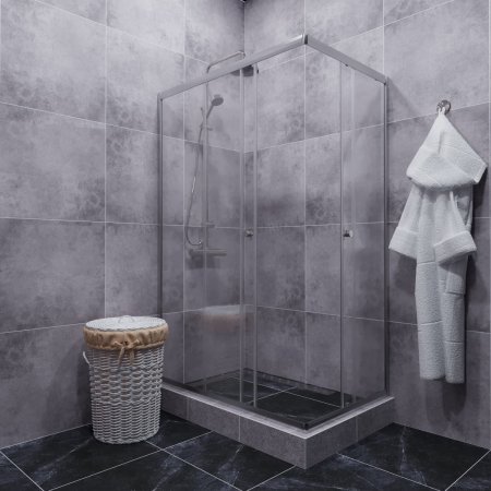 Ограждение душевое Тритон Вента-Хром 120х80х220см прозрачное стекло